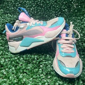 PUMA Kids Girls Rs-X Aurora Glitter Lace Up Sneakers Shoes Casual - Pink size 4C